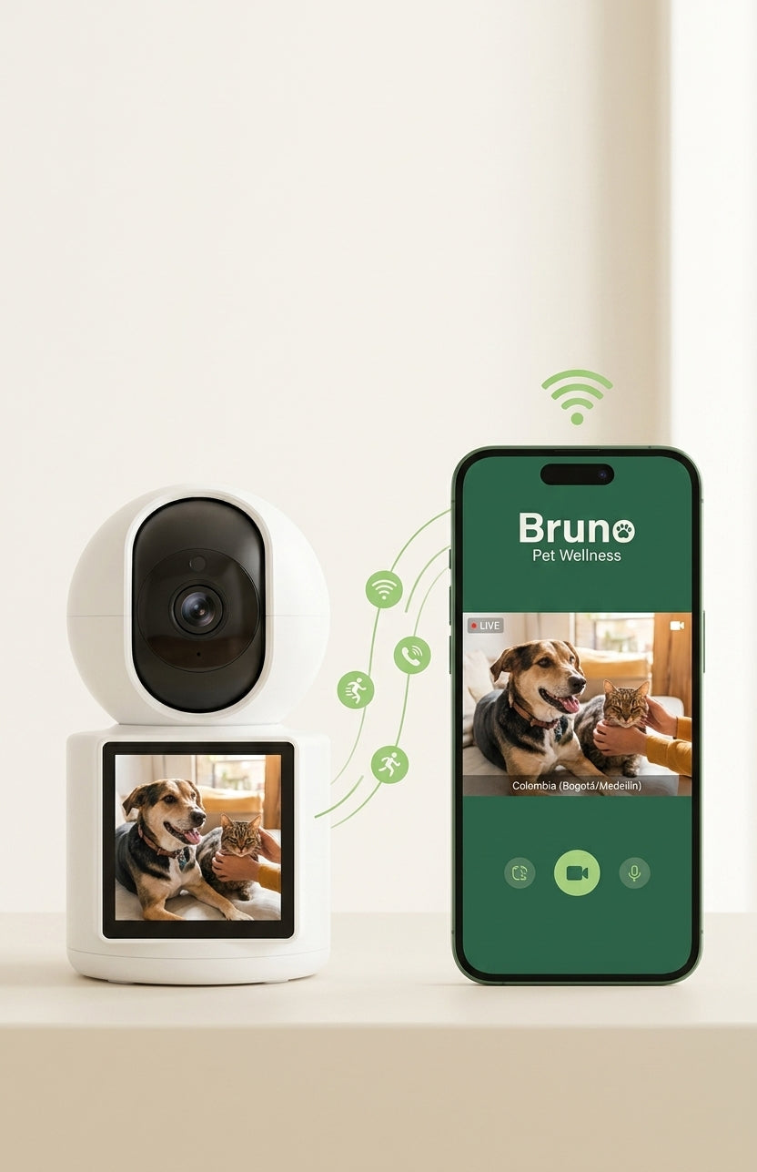 Bruno Cuida · Cámara de Seguridad WiFi 2K con Pantalla